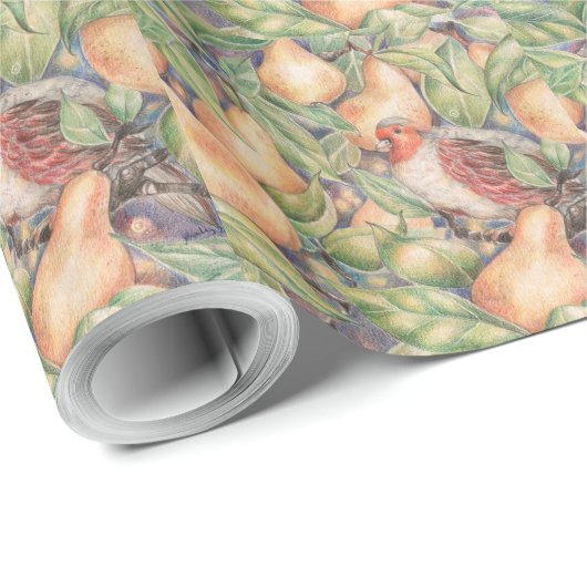 Rebhuhn in einem Birnen-Baum Geschenkpapier (Rolleneckpunkt)