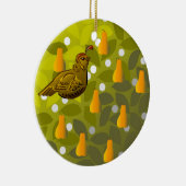 Rebhuhn in einem Birnen-Baum Keramik Ornament (Rechts)