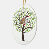 Rebhuhn in einem Birnen-Baum Keramikornament (Links)