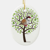 Rebhuhn in einem Birnen-Baum Keramikornament (Hinten)