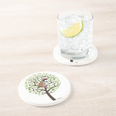 Rebhuhn in einem Birnen-Baum Untersetzer (Seite)