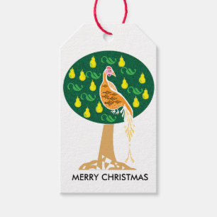 Rebhuhn in einem Birnenbaum Weihnachtslied Geschenkanhänger