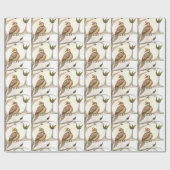 Rebhuhn in einem grünen Birnen-Baum Geschenkpapier (Flach)