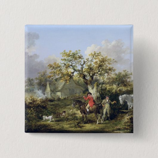 Rebhuhn-Schießen (Öl auf Leinwand) Button (Vorderseite)