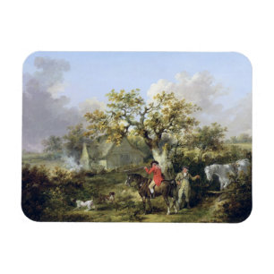 Rebhuhn-Schießen (Öl auf Leinwand) Magnet