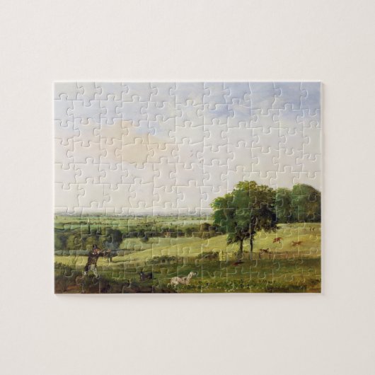 Rebhuhn-Schießen (Öl auf Millboard) Puzzle (Horizontal)