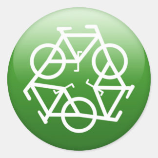 ReBicycle Green Runder Aufkleber