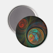 Rebirth Abstrakt Art Round Magnet (Vorderseite/Rückseite)