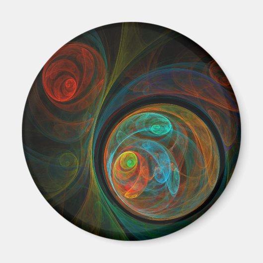 Rebirth Abstrakt Art Round Magnet (Vorne)
