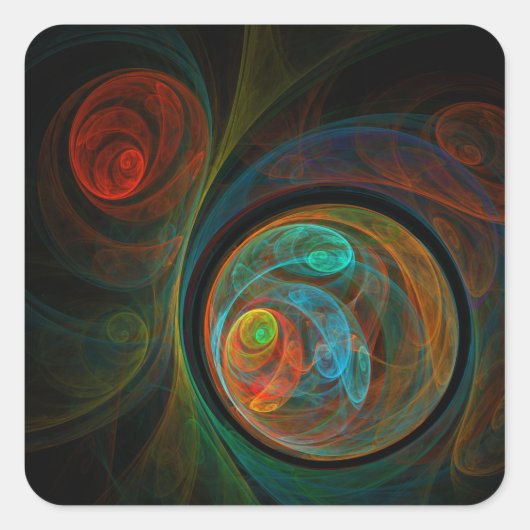 Rebirth Abstrakt Art Square Sticker (Vorderseite)