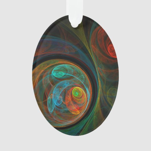 Rebirth Blue Abstrakt Art Acrylic Oval Ornament (Vorderseite)