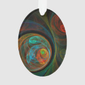 Rebirth Blue Abstrakt Art Acrylic Oval Ornament (Rückseite)
