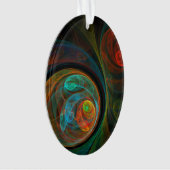 Rebirth Blue Abstrakt Art Acrylic Oval Ornament (Vorderseite)
