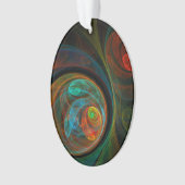 Rebirth Blue Abstrakt Art Acrylic Oval Ornament (Vorderseite)