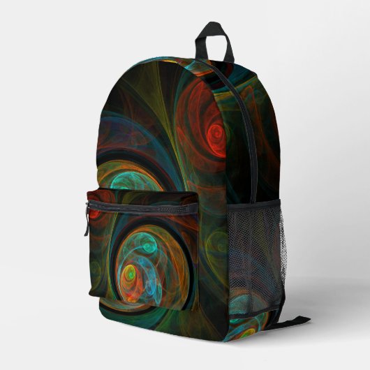 Rebirth Blue Abstrakt Art Bedruckter Rucksack (Rückseitige Ecke Rechts)