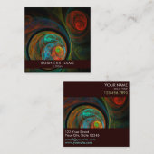 Rebirth Blue Abstrakt Art Beruflich Quadratische Visitenkarte (Vorne/Hinten)