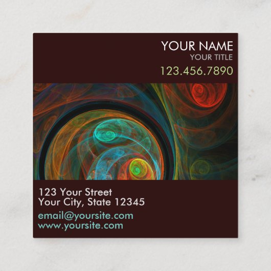 Rebirth Blue Abstrakt Art Beruflich Quadratische Visitenkarte (Rückseite)