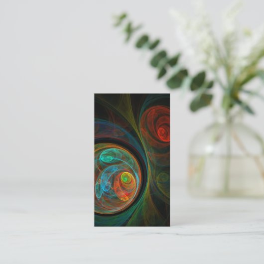 Rebirth Blue Abstrakt Art Business Card Visitenkarte (Stehend Vorderseite)