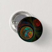 Rebirth Blue Abstrakt Art Button (rund) (Vorne & Hinten)