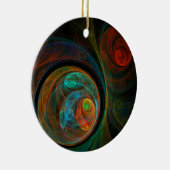 Rebirth Blue Abstrakt Art Circle Ornament (Rechts)