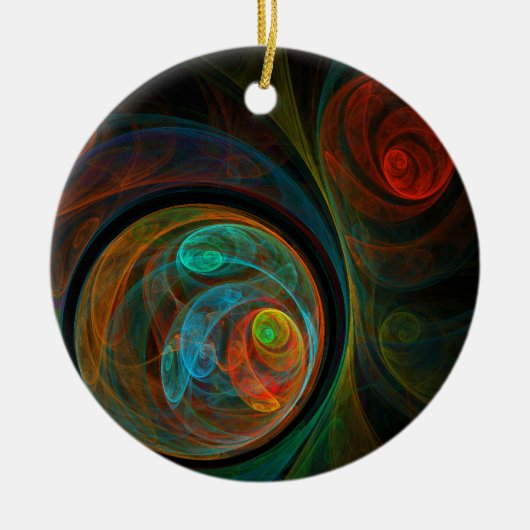 Rebirth Blue Abstrakt Art Circle Ornament (Vorne)