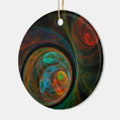Rebirth Blue Abstrakt Art Circle Ornament (Links)