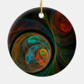 Rebirth Blue Abstrakt Art Circle Ornament (Hinten)