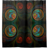 Rebirth Blue Abstrakt Art Duschvorhang (Vorderseite)