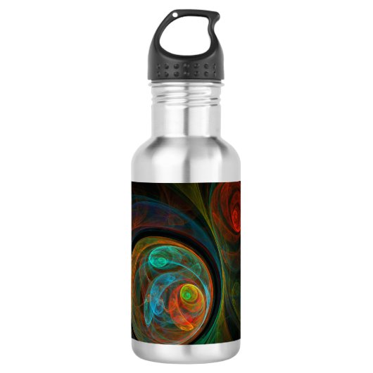 Rebirth Blue Abstrakt Art Flasche Trinkflasche (Vorderseite)