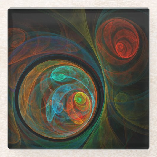 Rebirth Blue Abstrakt Art Glasuntersetzer (Vorderseite)