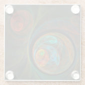 Rebirth Blue Abstrakt Art Glasuntersetzer (Rückseite)