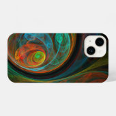 Rebirth Blue Abstrakt Art iPhone Hülle (Rückseite (Horizontal))