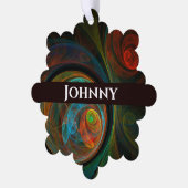 Rebirth Blue Abstrakt Art Ornament Karte (Linke Ecke)