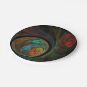 Rebirth Blue Abstrakt Art Pappteller (Schrägansicht)