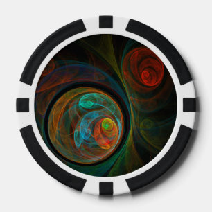 Rebirth Blue Abstrakt Art Pokerchips