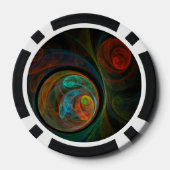 Rebirth Blue Abstrakt Art Pokerchips (Rückseite)