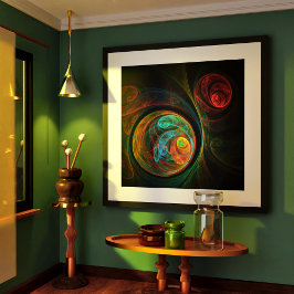 Rebirth Blue Abstrakt Art Poster