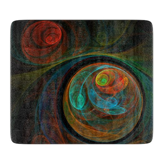 Rebirth Blue Abstrakt Art Rectangle Schneidebrett (Vorderseite)