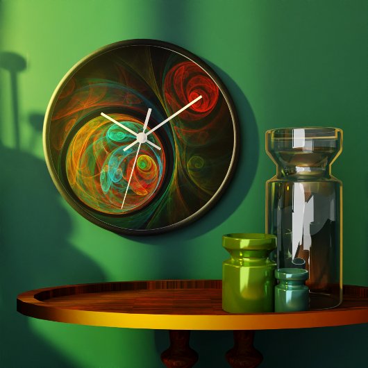 Rebirth Blue Abstrakt Art Round Große Wanduhr