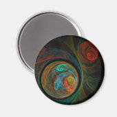 Rebirth Blue Abstrakt Art Round Magnet (Vorderseite/Rückseite)