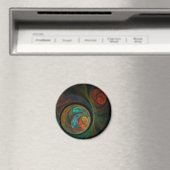 Rebirth Blue Abstrakt Art Round Magnet (In Situ (Geschirrspüler))