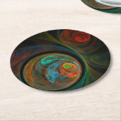 Rebirth Blue Abstrakt Art Runder Pappuntersetzer (Angewinkelt)