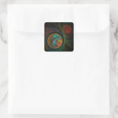 Rebirth Blue Abstrakt Art Square Aufkleber (Tasche)