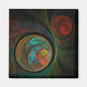 Rebirth Blue Abstrakt Art Square Magnet