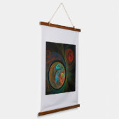 Rebirth Blue Abstrakt Art Wandteppich Mit Holzrahmen (Gewinkelt)