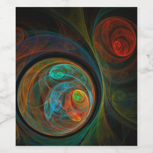 Rebirth Blue Abstrakt Art Weinetikett (Einzelnes Label)