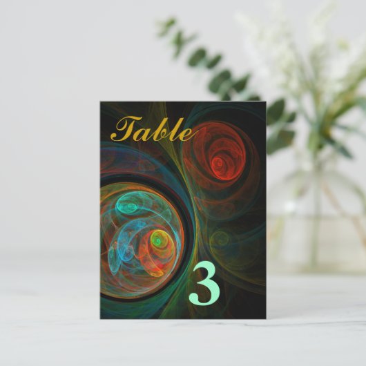 Rebirth Blue Tischnummer Postcard (Stehend Vorderseite)