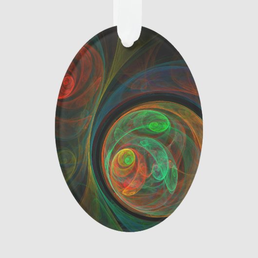Rebirth Green Abstrakt Art Acrylic Oval Ornament (Vorderseite)