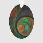 Rebirth Green Abstrakt Art Acrylic Oval Ornament (Rückseite)
