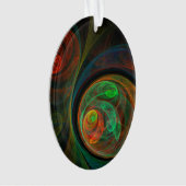 Rebirth Green Abstrakt Art Acrylic Oval Ornament (Vorderseite)